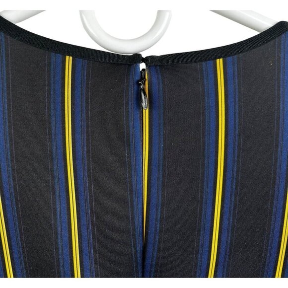 Clover Canyon Modern Elegant Floral & Stripe Scuba Midi Dress Firm Stretch Sz M - Picture 7 of 11